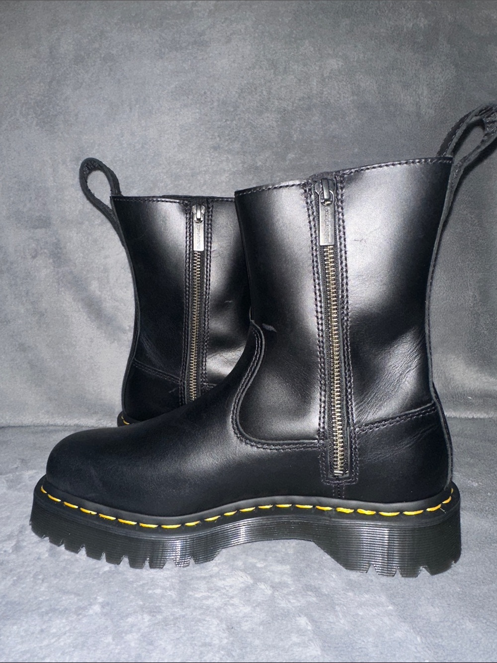 NWOB Women’s Dr Martens Amaayah Lo Black Leather Boots - Size 8 - Picture 6 of 11